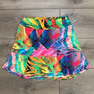 Dona‎ Jo 15" Multicolor High Rise Tennis Golf Skirt Skort Size Small